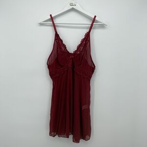 Unbranded Red Sheer Lace Lingerie Babydoll Dress Size 2X